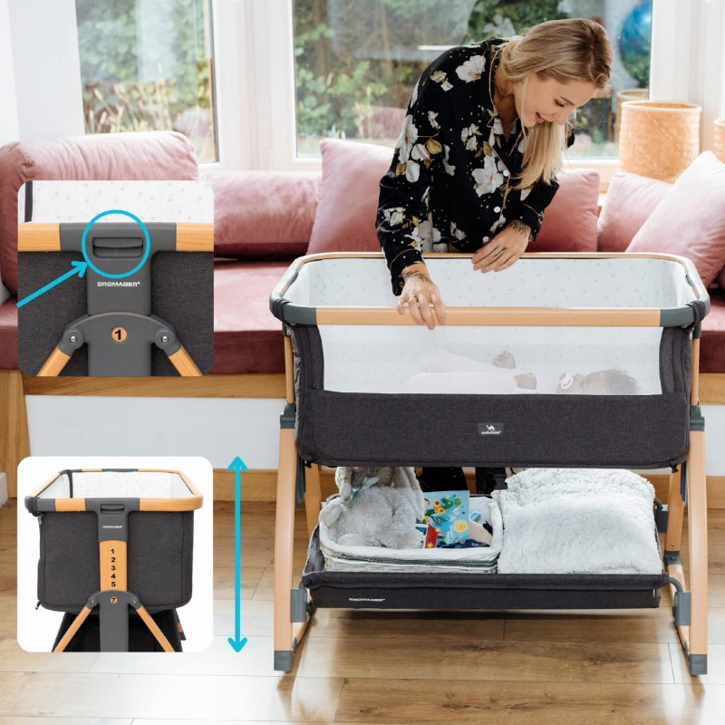 Regulowane łóżeczko Dromader – przewiewne boki i wygodne dopasowanie